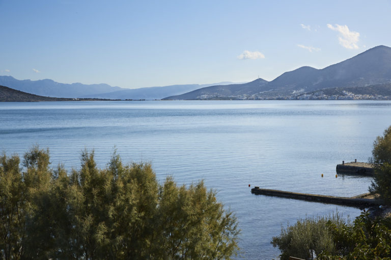 View from outside - Villa Anna, Luxurious Holiday House in Elounda, Crete