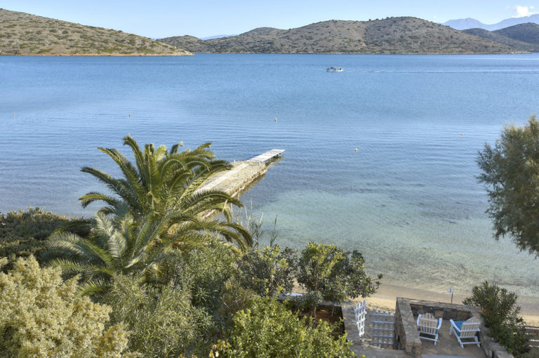 View from outside - Villa Anna, Luxurious Holiday House in Elounda, Crete